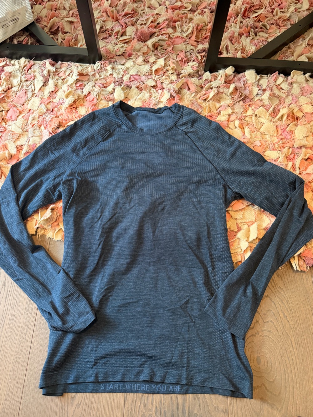 lululemon athletica Men's Long-Sleeve Crew - Dark Heather Blue